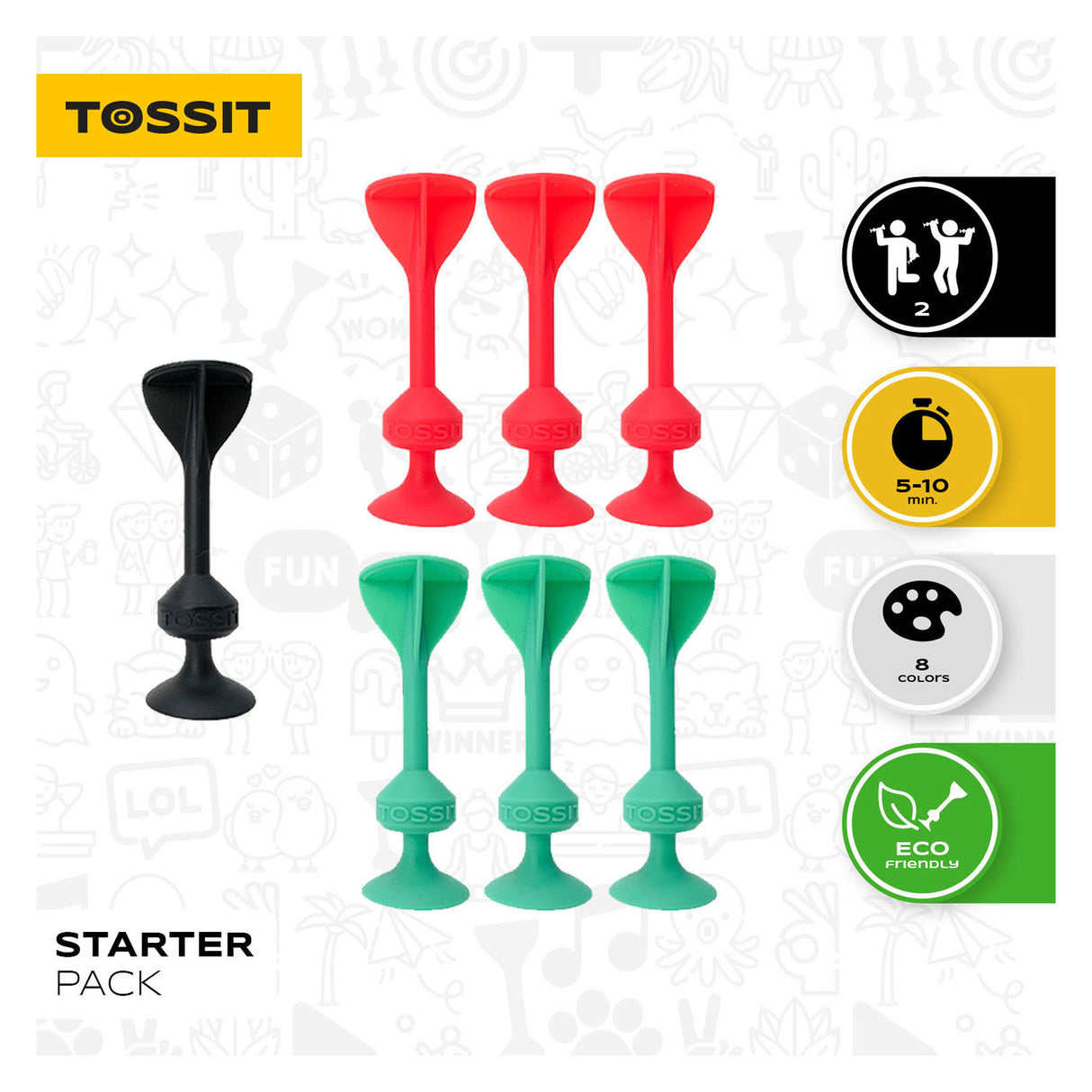 999-games 999 games tossit - starter pack - rood-turquoise
