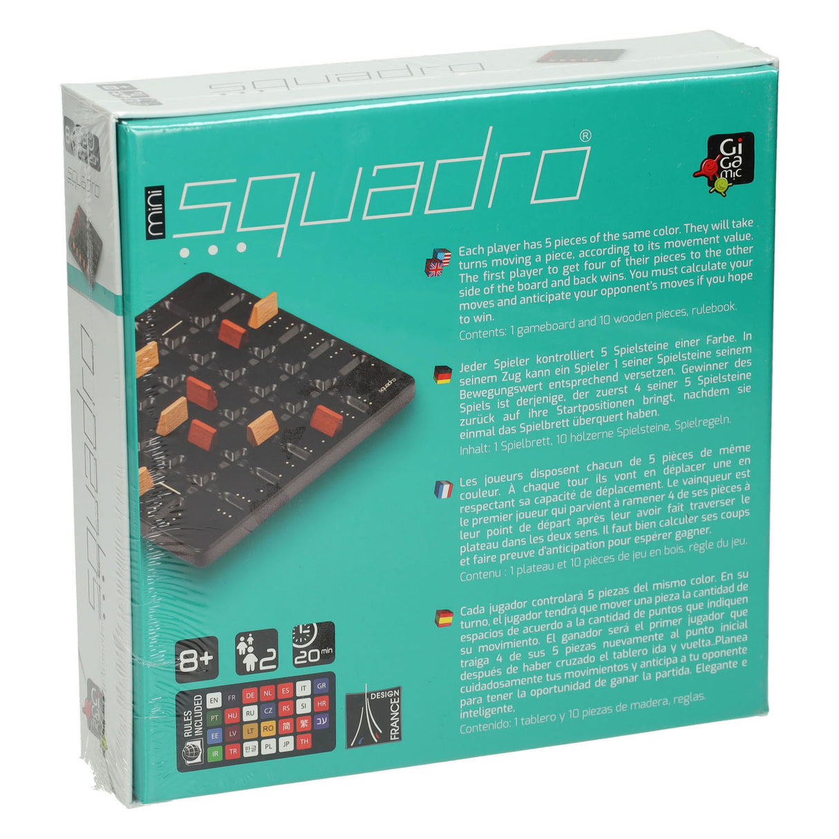 999games gigamic - squadro mini - strategiespel voor 2 spelers