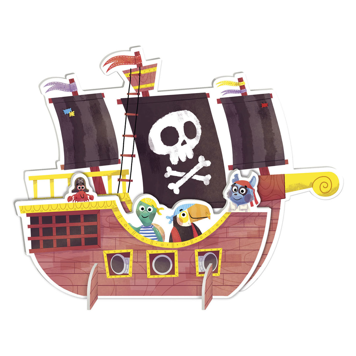 Goula kinderpuzzel diset xxl piratenboot 48 onderdelen