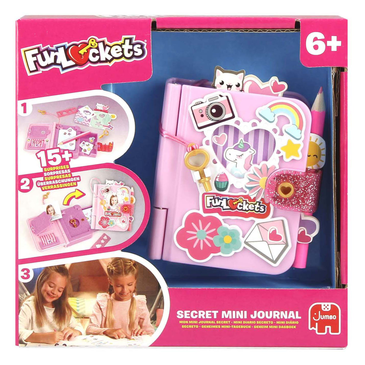 Funlockets jumbo - - secret mini journal - dagboek voor meisjes 6 jaar - met 15+ verrassingen