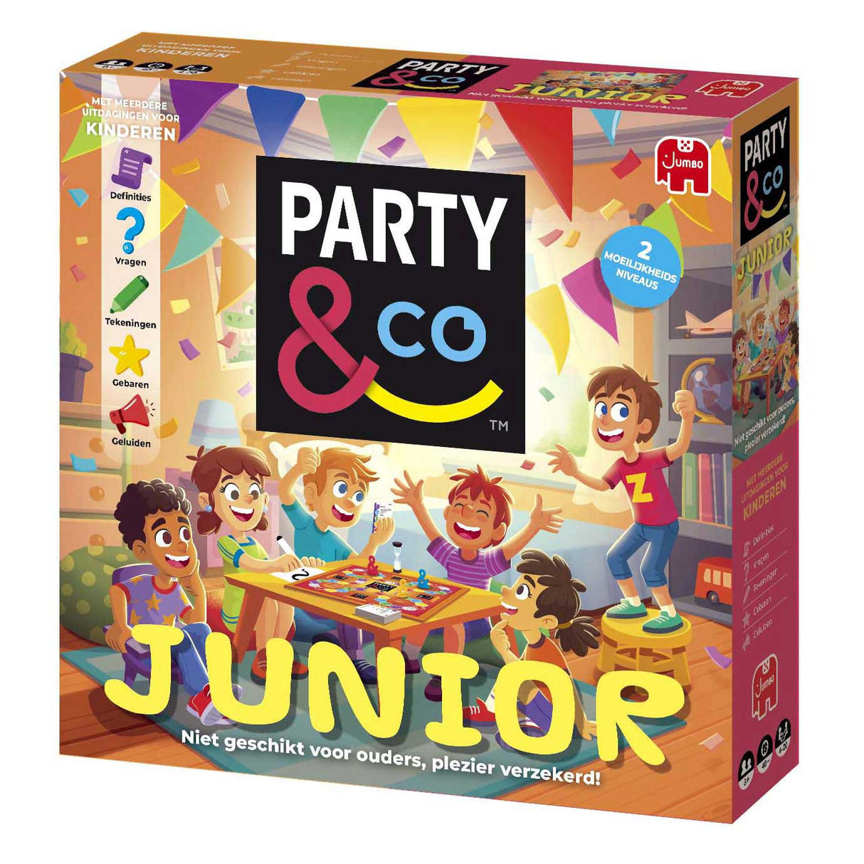 Jumbo party co. junior - bordspel voor kinderen - vanaf 8 jaar - actiespel - partyspel