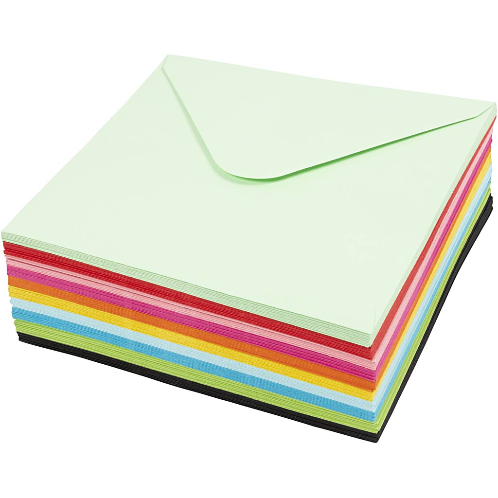 Creativ company https: www.cchobby.nl gekleurde-enveloppen-afmeting-envelop-16x16-cm-80-gr-diverse-kleuren-10x10-stuk-1-doos