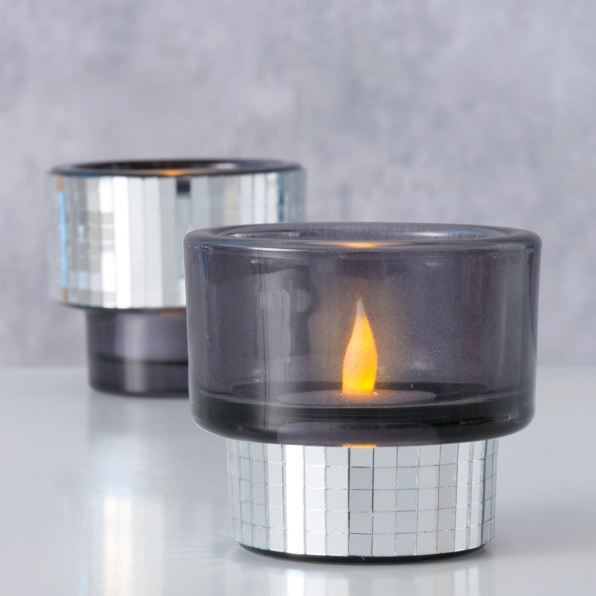Boltze home theelichthouder disco glas h7,5 cm