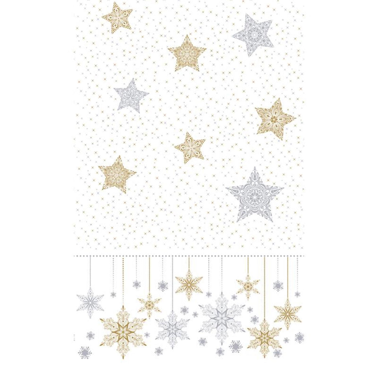 Duni tafellaken snowstars white 138x220