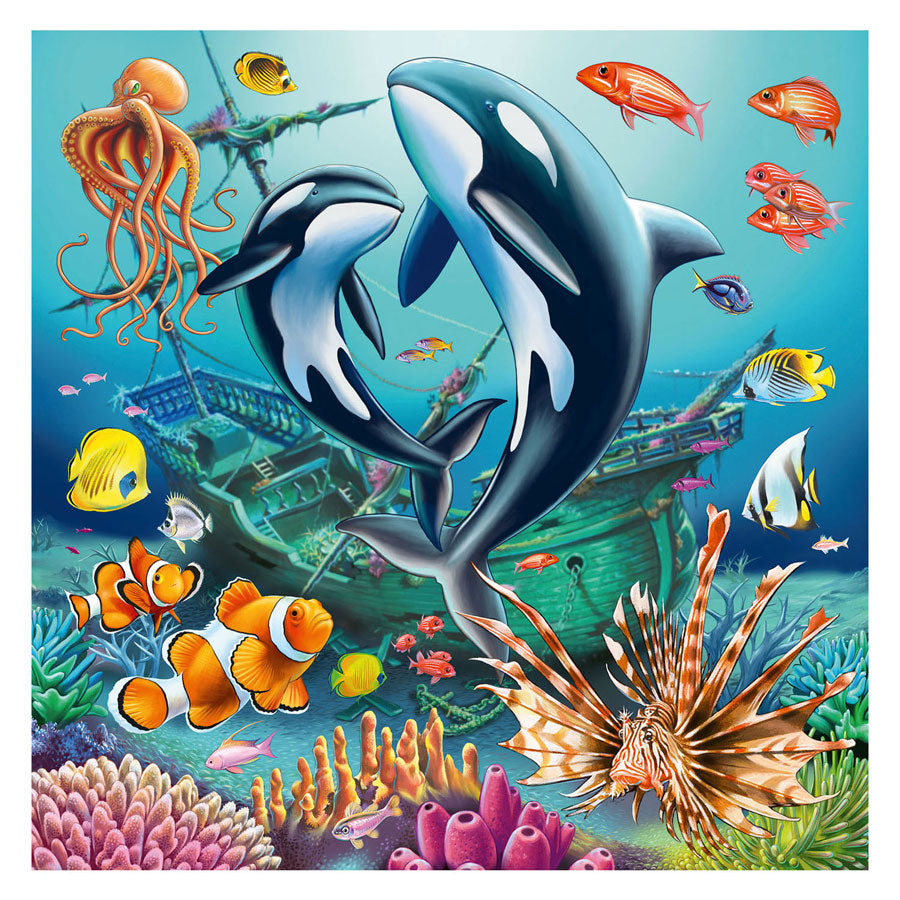 Ravensburger puzzel betoverende onderwaterwereld - drie puzzels - 49 stukjes - kinderpuzzel