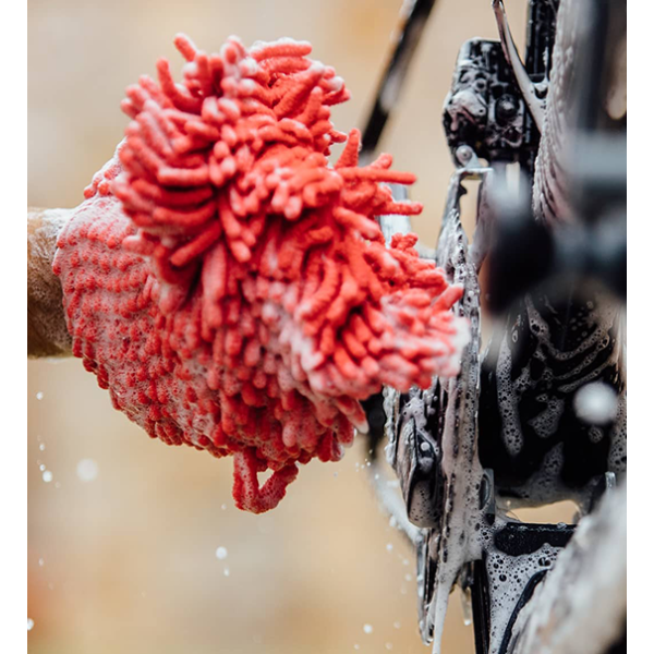 washandschoen microvezel rood