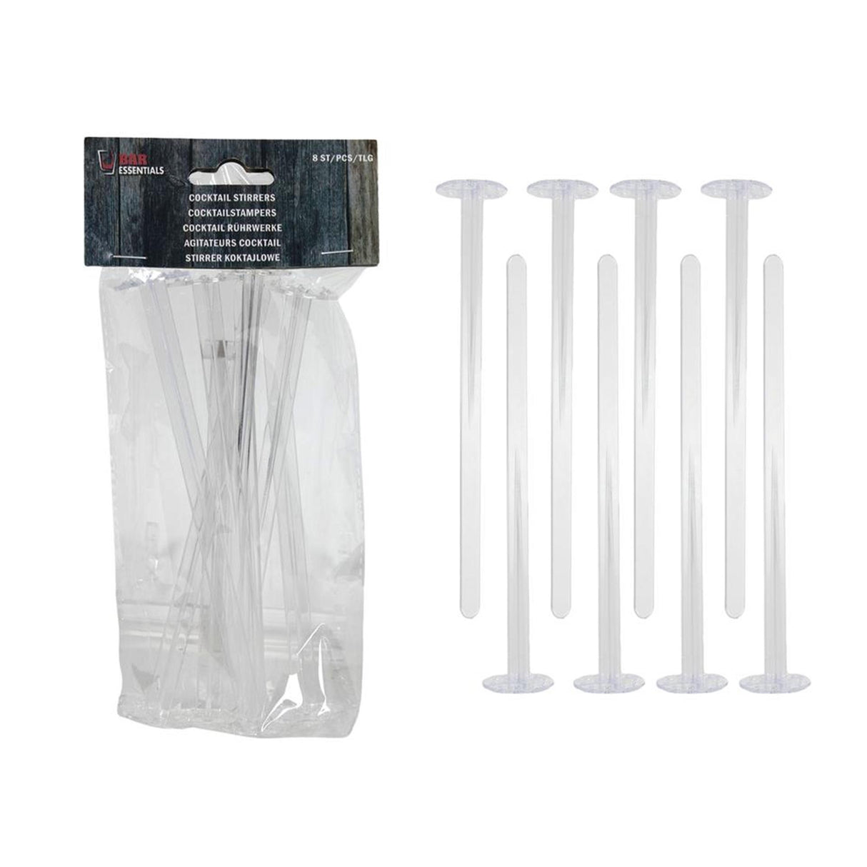 Imperial kitchen cocktailstampers 8delig transparant