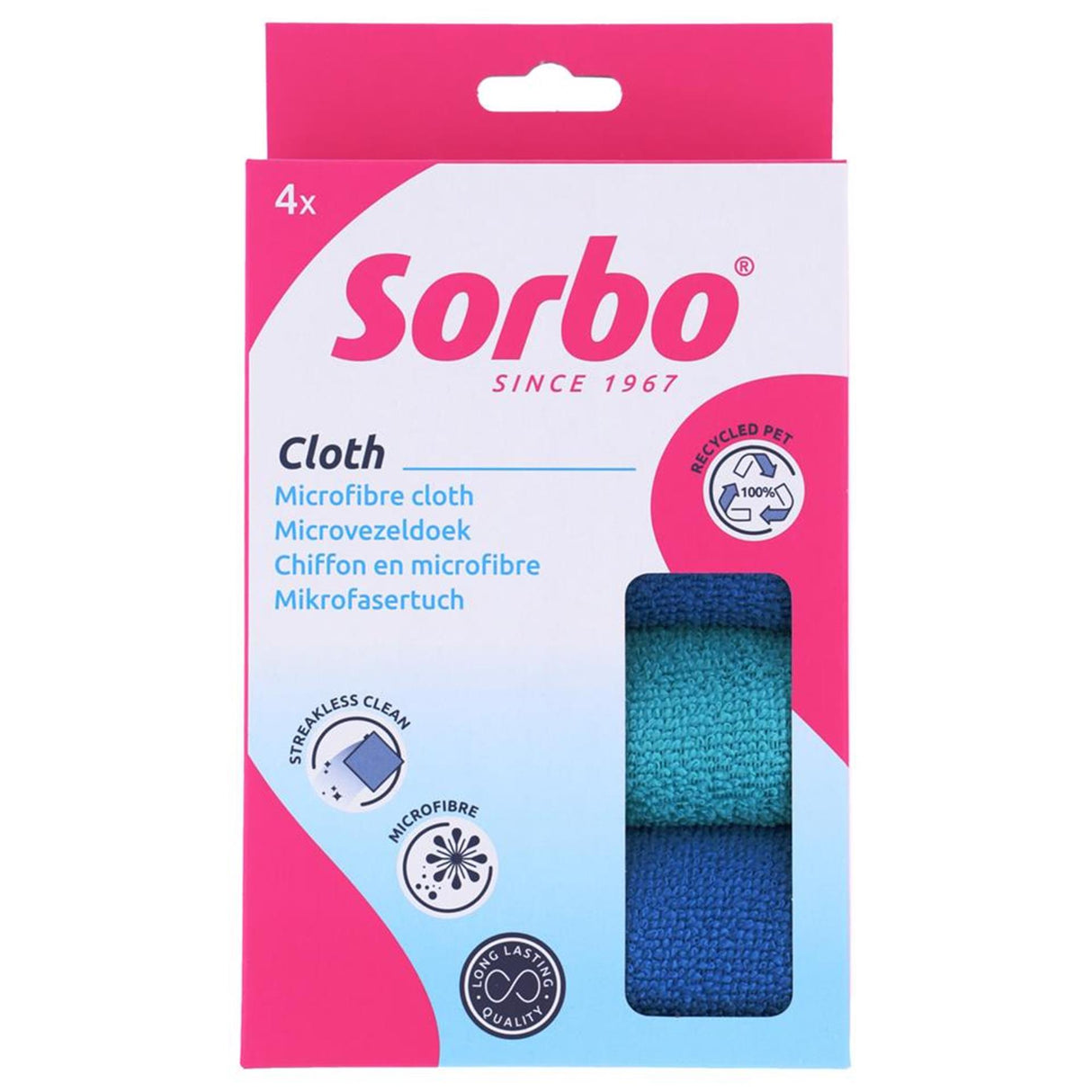 Sorbo recycled microvezeldoek 4-delig