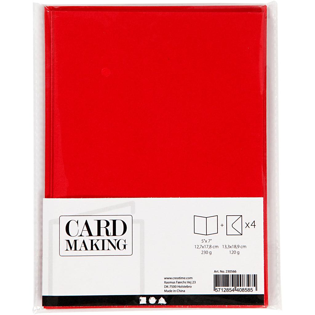 Https: www.cchobby.nl kaarten-en-enveloppen-afmeting-kaart-12-7x17-8-cm-afmeting-envelop-13-3x18-5-cm-230-gr-rood-4-set-1-doos