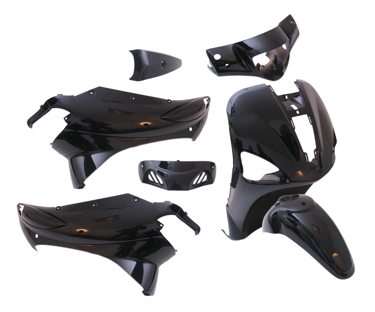 Edge plaatset 7-delig voor piaggio liberty vanaf bouwjaar 2004 tot 2009 - metallic zwart