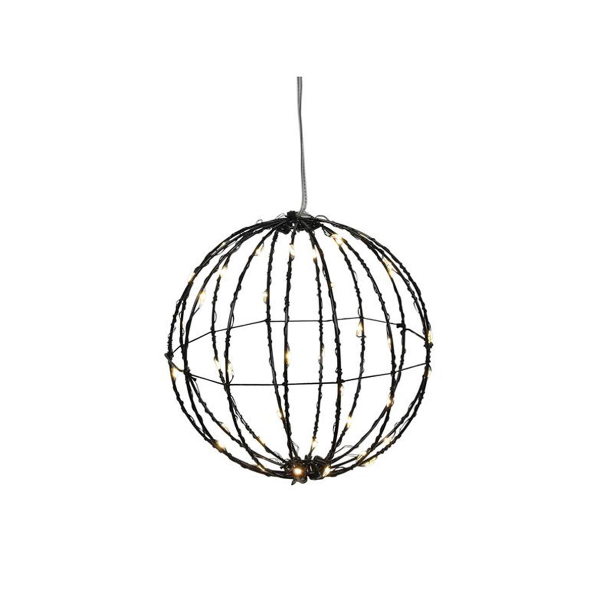 Svenska living bal zwart 15cm 40led timer op batterij