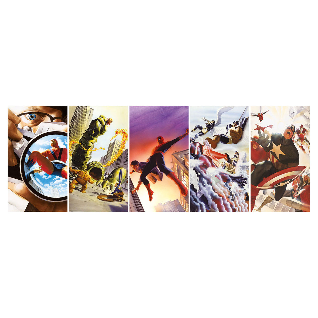Clementoni panorama puzzel marvel superhelden, 1000st.