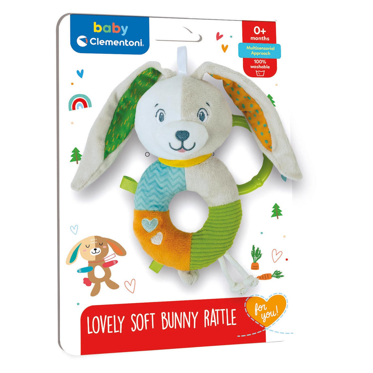 Clementoni baby - pluchen rammelaar konijn