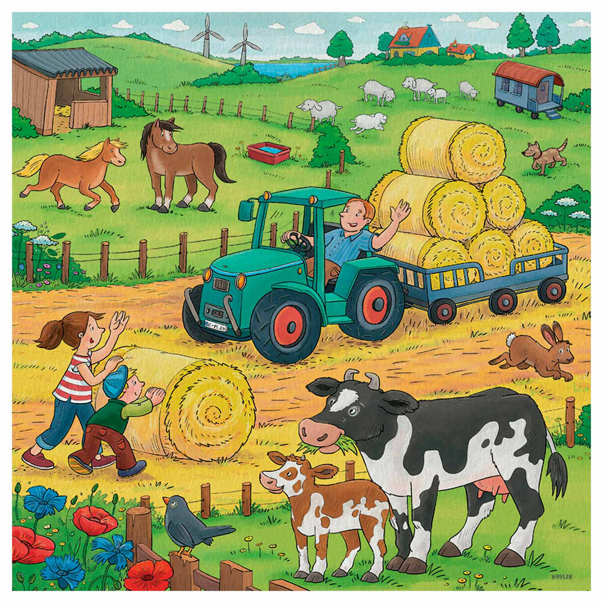 Ravensburger puzzel boerderij - 3x49 stukjes - kinderpuzzel