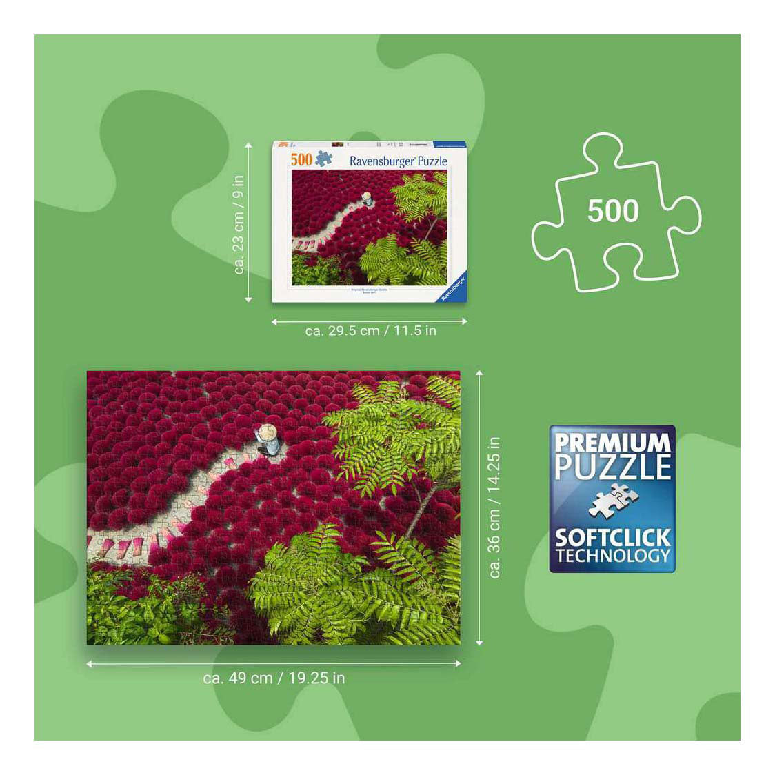 Ravensburger – een zee van rood – legpuzzel – 500 stukjes