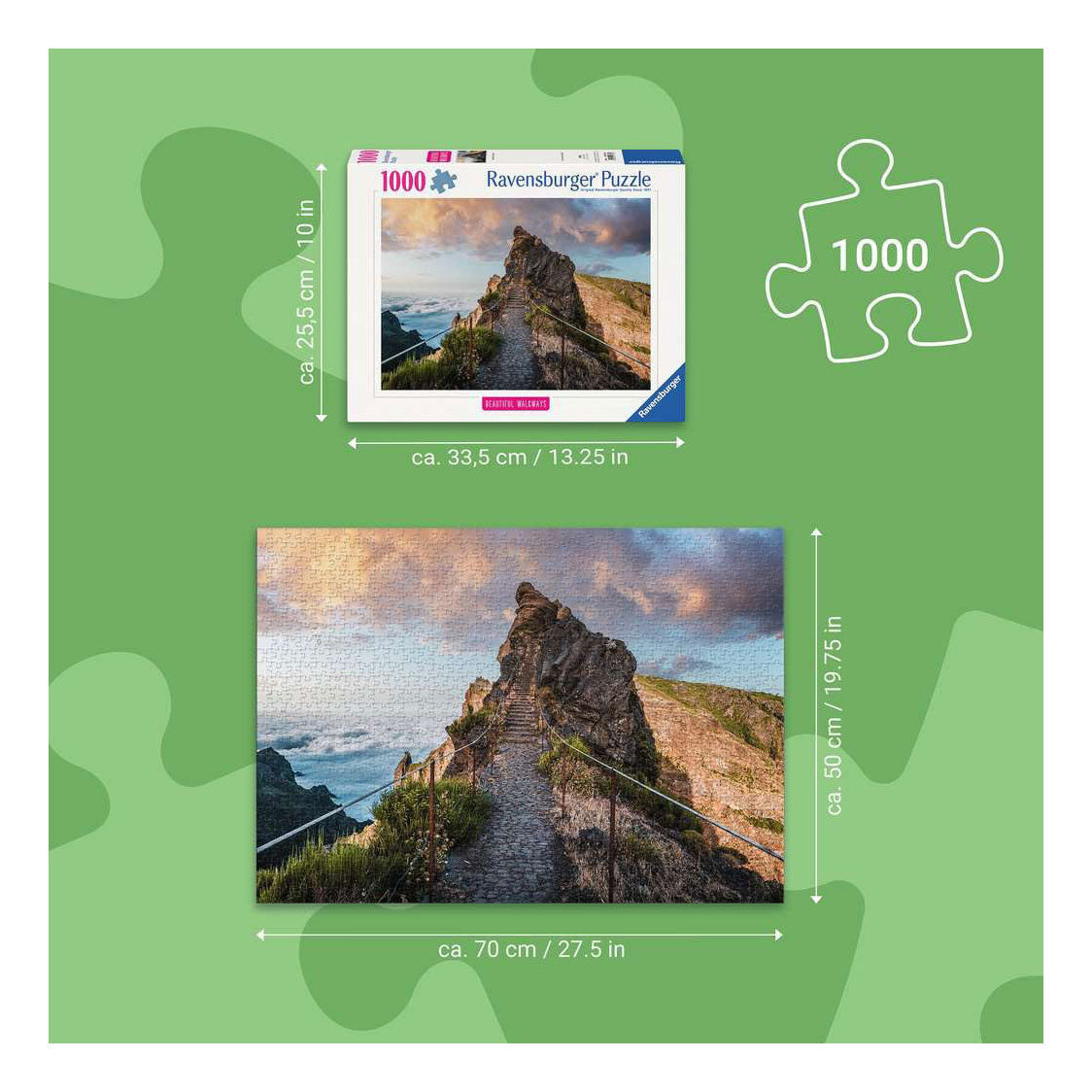 Ravensburger – hemels bergpad – legpuzzel – 1000 stukjes