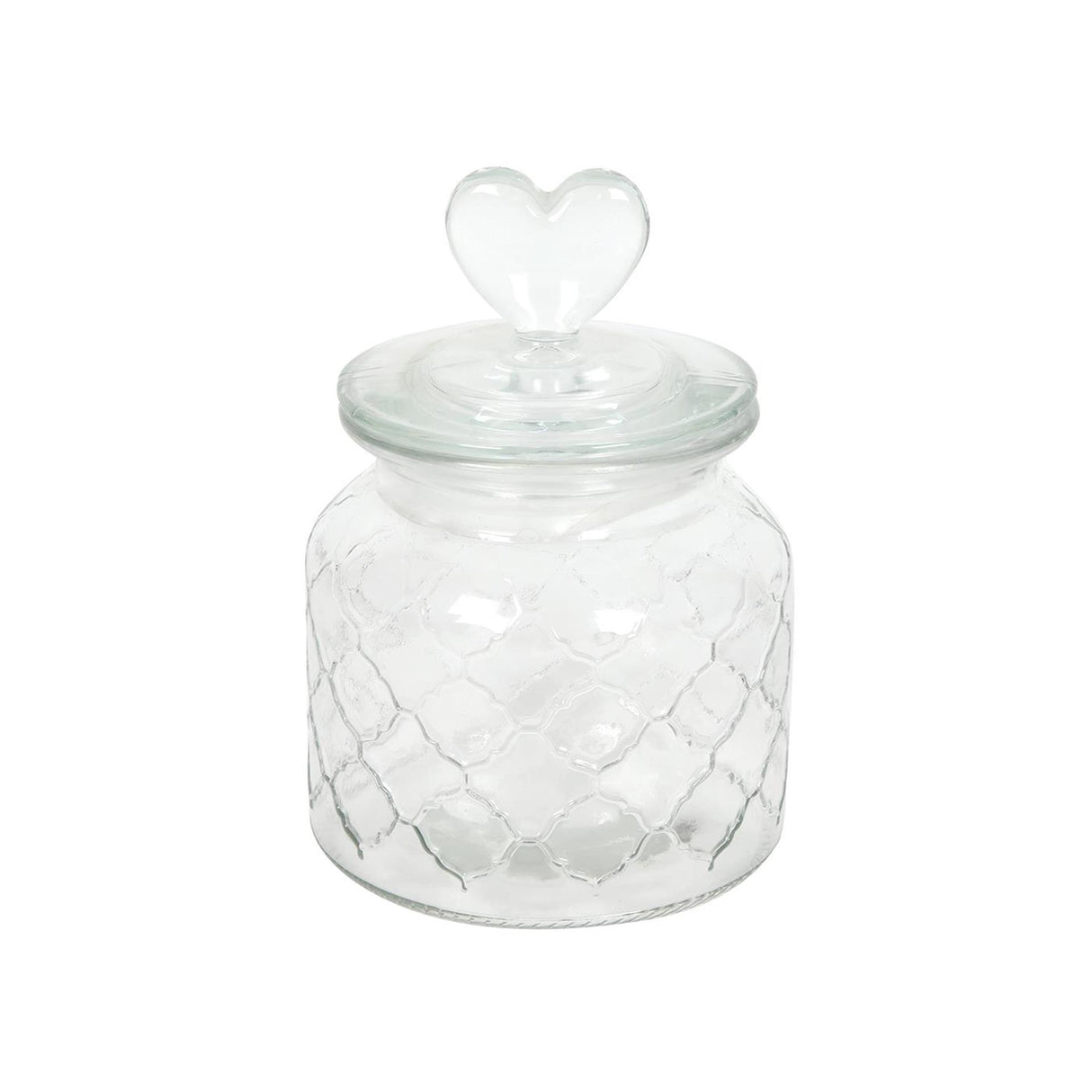 Voorraadpot hart glas ø10,5xh20cm