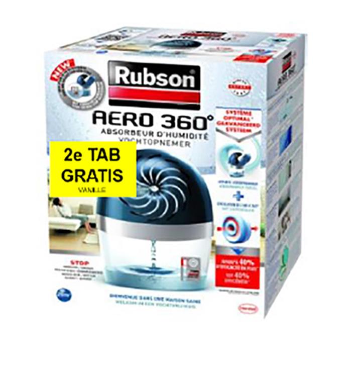 Rubson vochtopnemer aero360 toestel 20m2 | luchtontvochtiger toestel | vochtvanger badkamer | binnenhuis badkamer