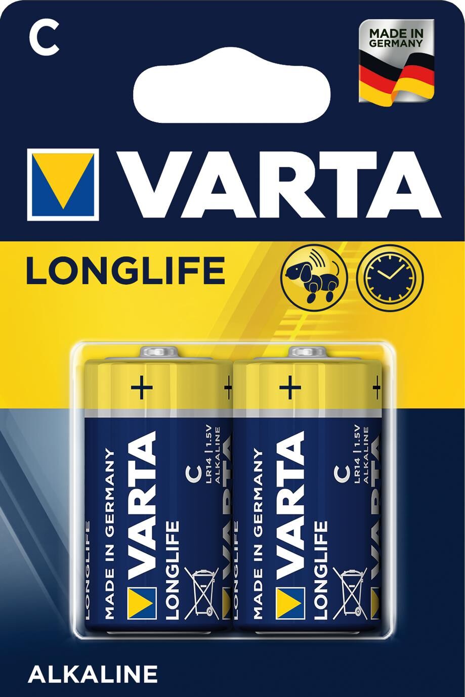 Varta batterij longlife alkaline lr14 c (2x)