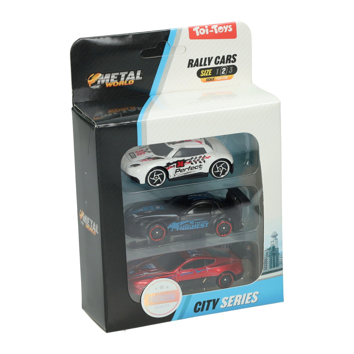 Toi-toys toi toys metal rally race auto classic set a 3 stuks citie series