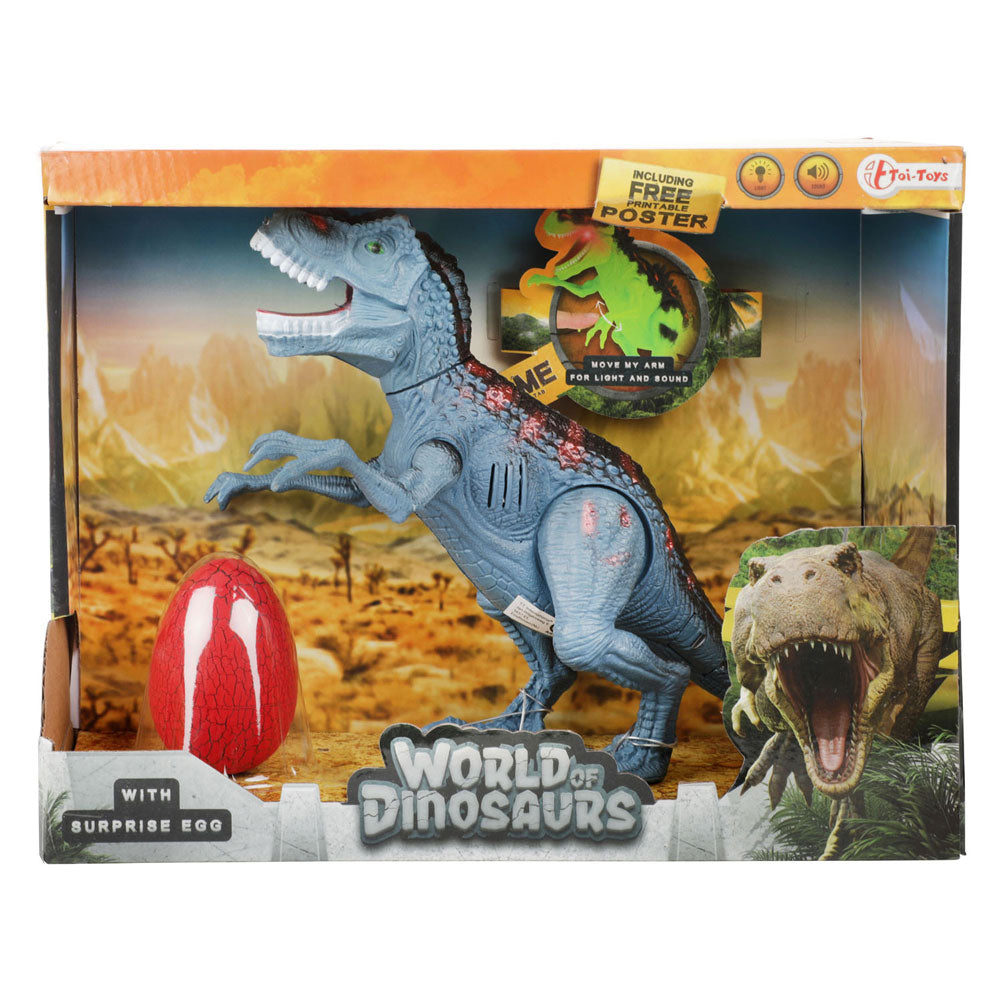 Toi-toys world of dinosaurs dino met geluid en ei blauw