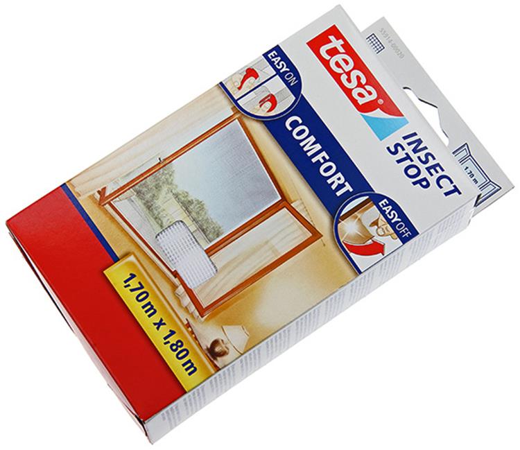 Tesa insect stop h l fly screen premium for windows - hor met sterke klittenband, verwijderbaar zonder resten, op maat snijden - 170 x 180 cm - wit (lichte privacy)