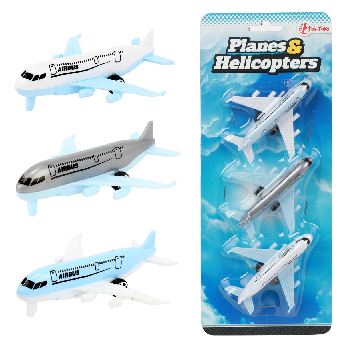Toi-toys vehicool airbus vliegtuigen - 3st.