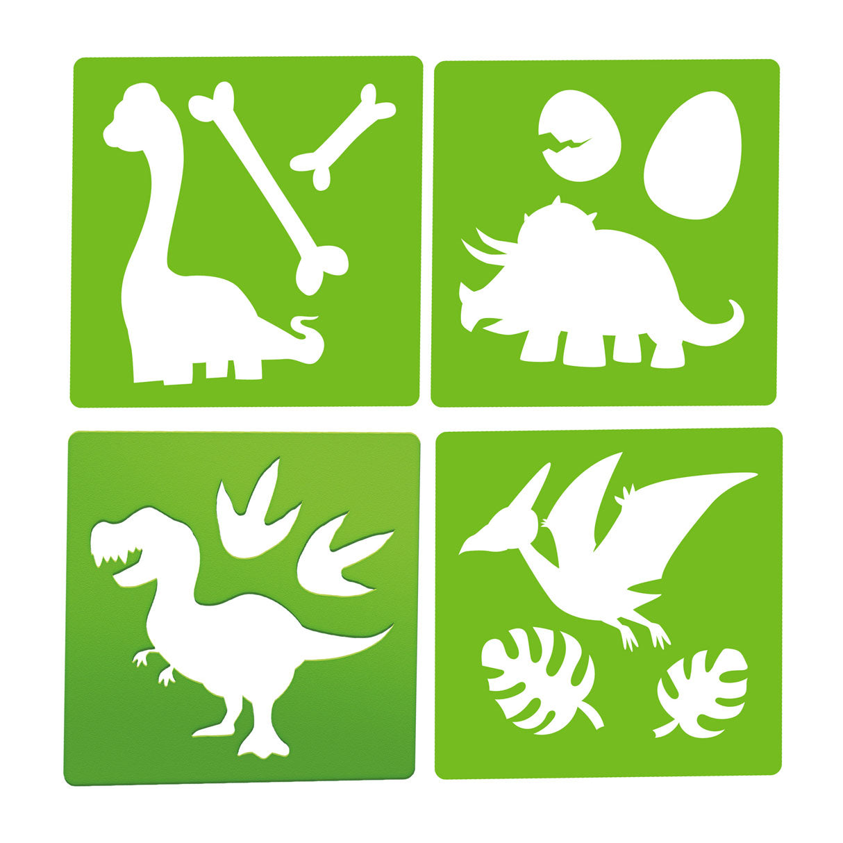 Toi-toys world of dinosaurs stoepkrijt dino met sjablonen, 10dlg.