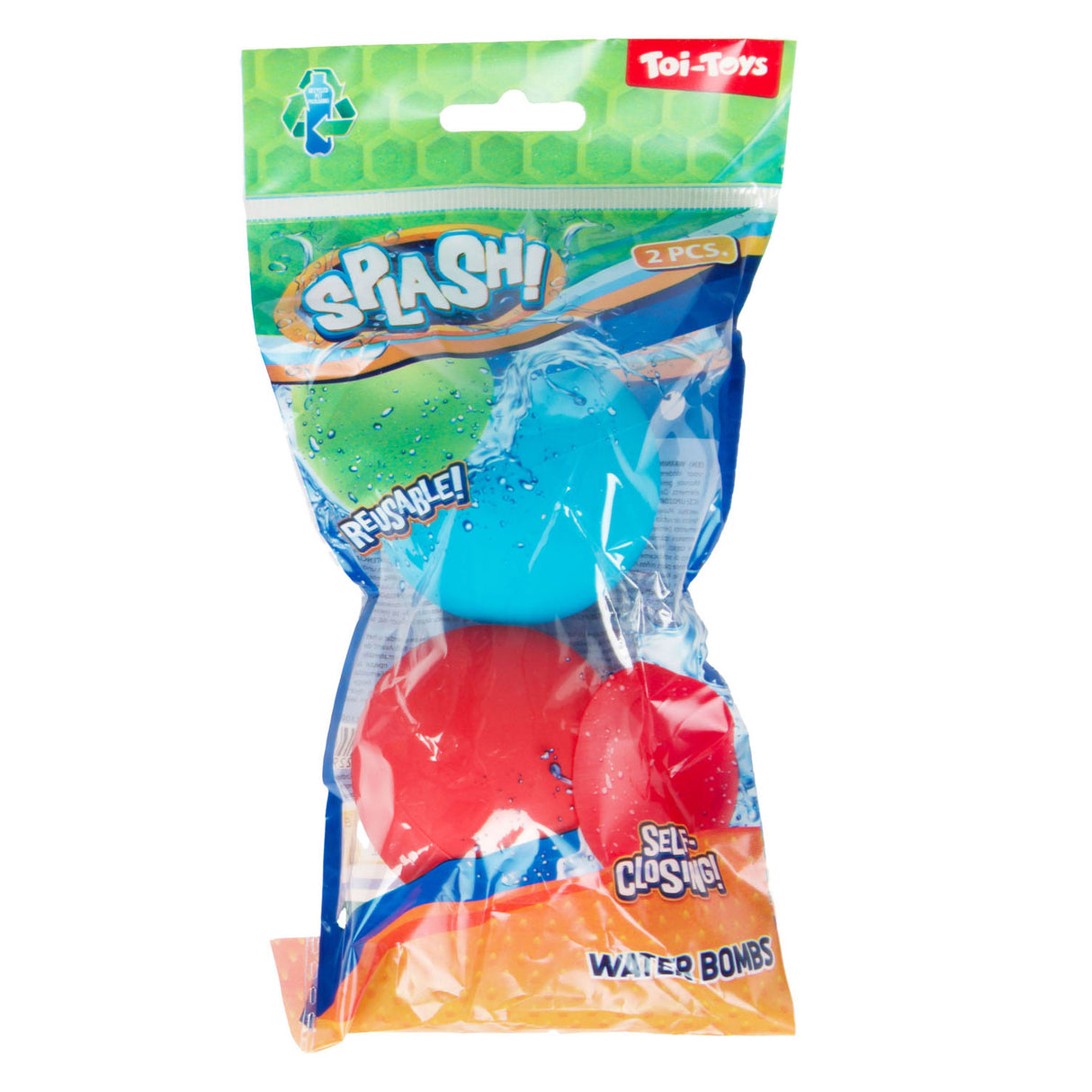 Toi-toys toi toys splash waterballon herbruikbaar en zelfsluitend pak a 2