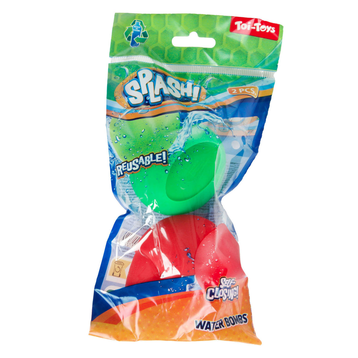 Toi-toys toi toys splash waterballon herbruikbaar en zelfsluitend pak a 2
