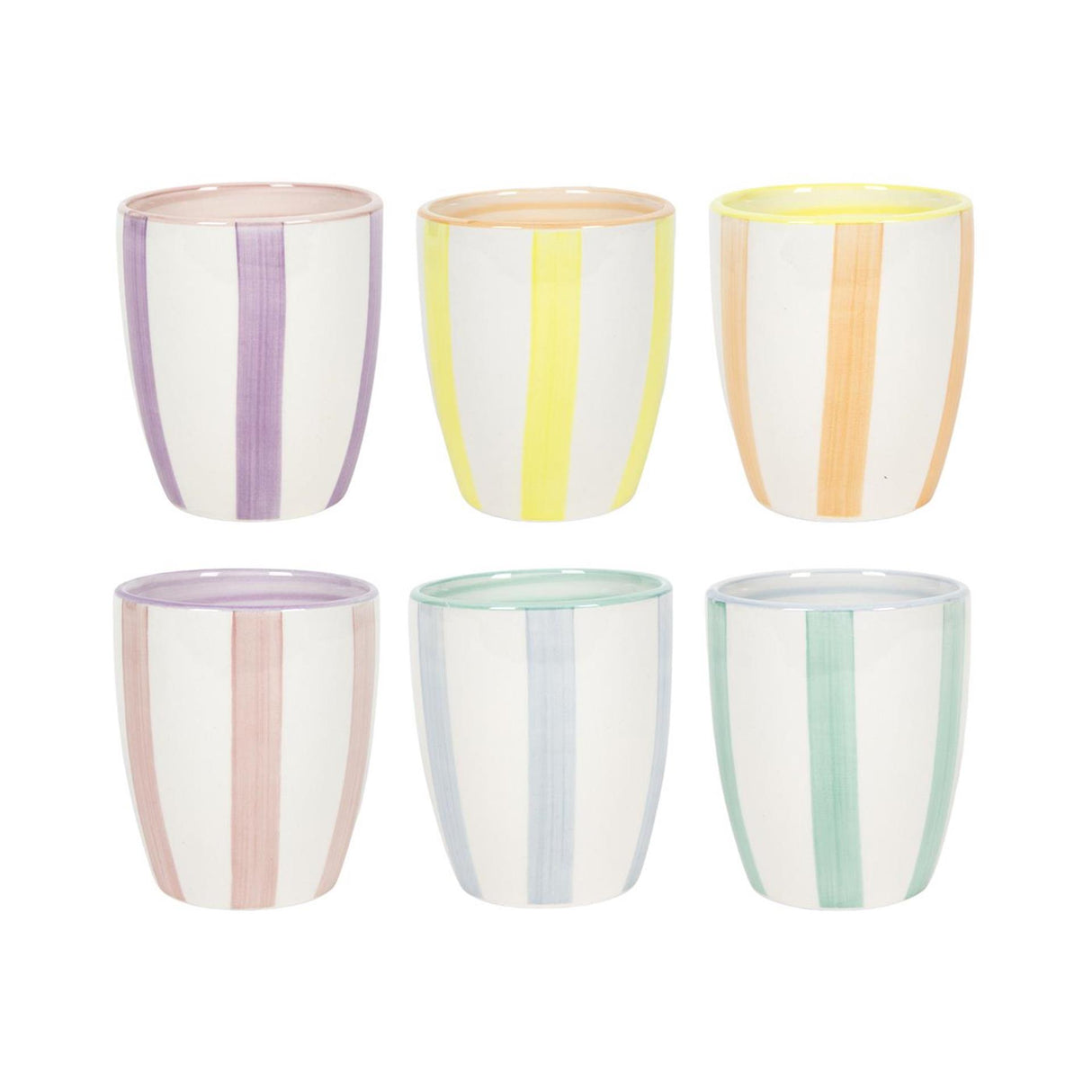 Koffiemok pastel stripes doos a 6 180ml