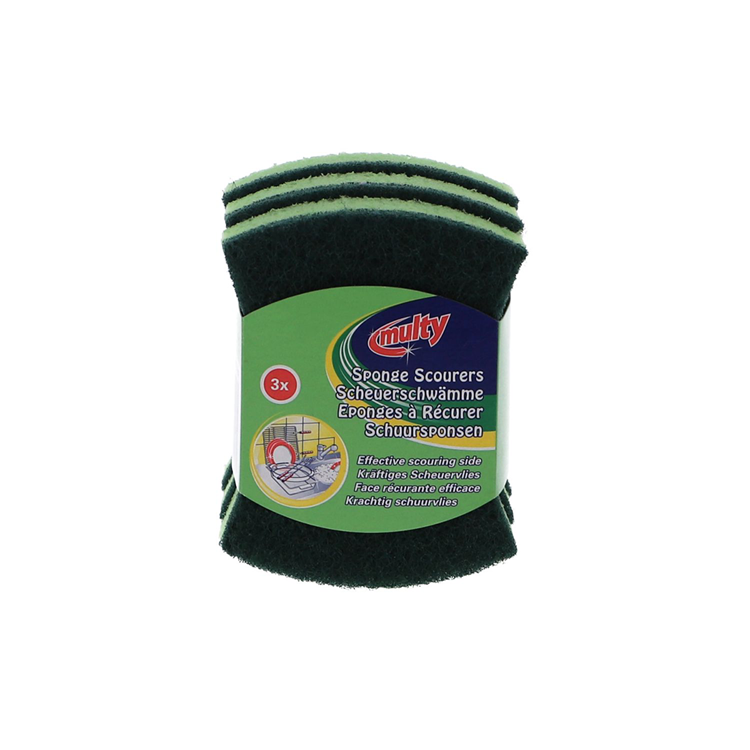 Multy 1067982 - super schuursponsen 3x anti bacterieel | 4 stuks