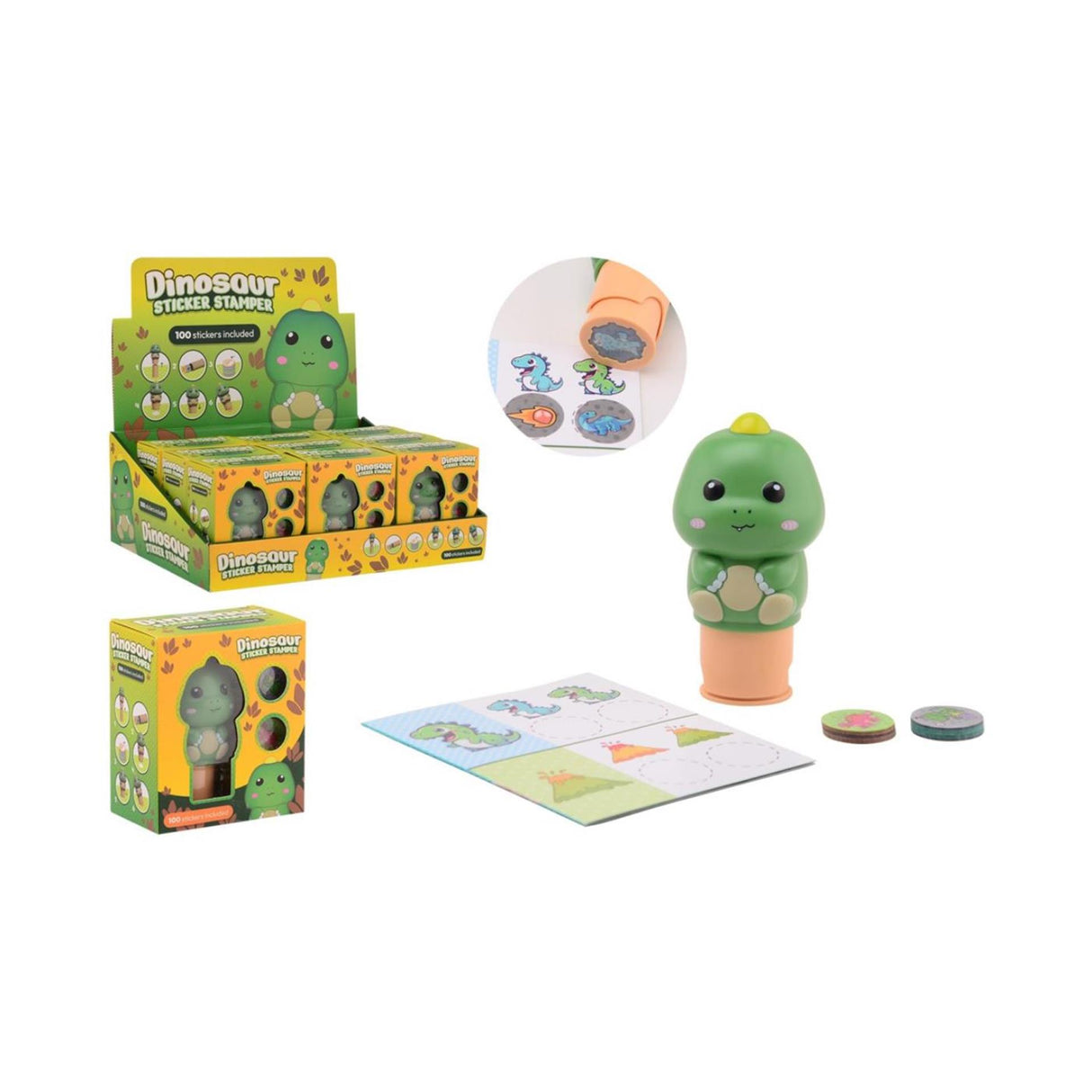 Johntoy dinosaurus sticker stamper