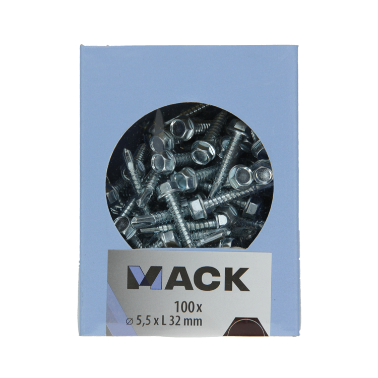 Mack 1007024 - zelfbor. schroef zeskant 100 100 st 5,5x32mm | 3 stuks