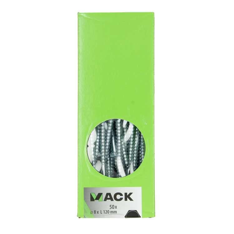 Mack 1007043 - houtdraadbout staal verzinkt 50 st 8 x 120 mm | 1 stuks