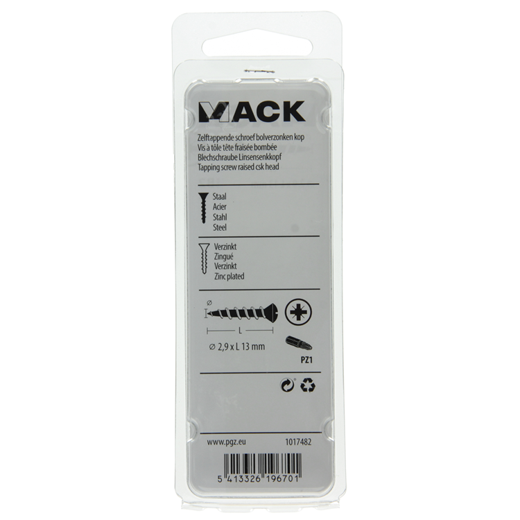 Mack 1017482 - zelftappende schroef bvk verz.38 st 2,9 x 13 mm | 10 stuks