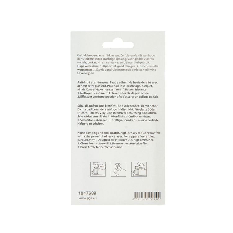 Mack 1047689 - super-vilt zelfklevend beige ø 19 mm 20 st pcs | 12 stuks