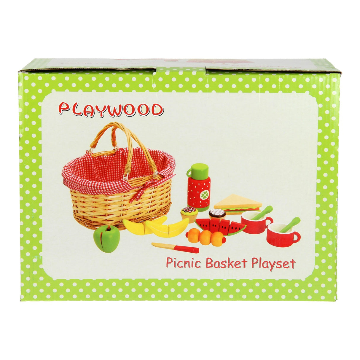 Playwood - rieten picknickmand inclusief inhoud