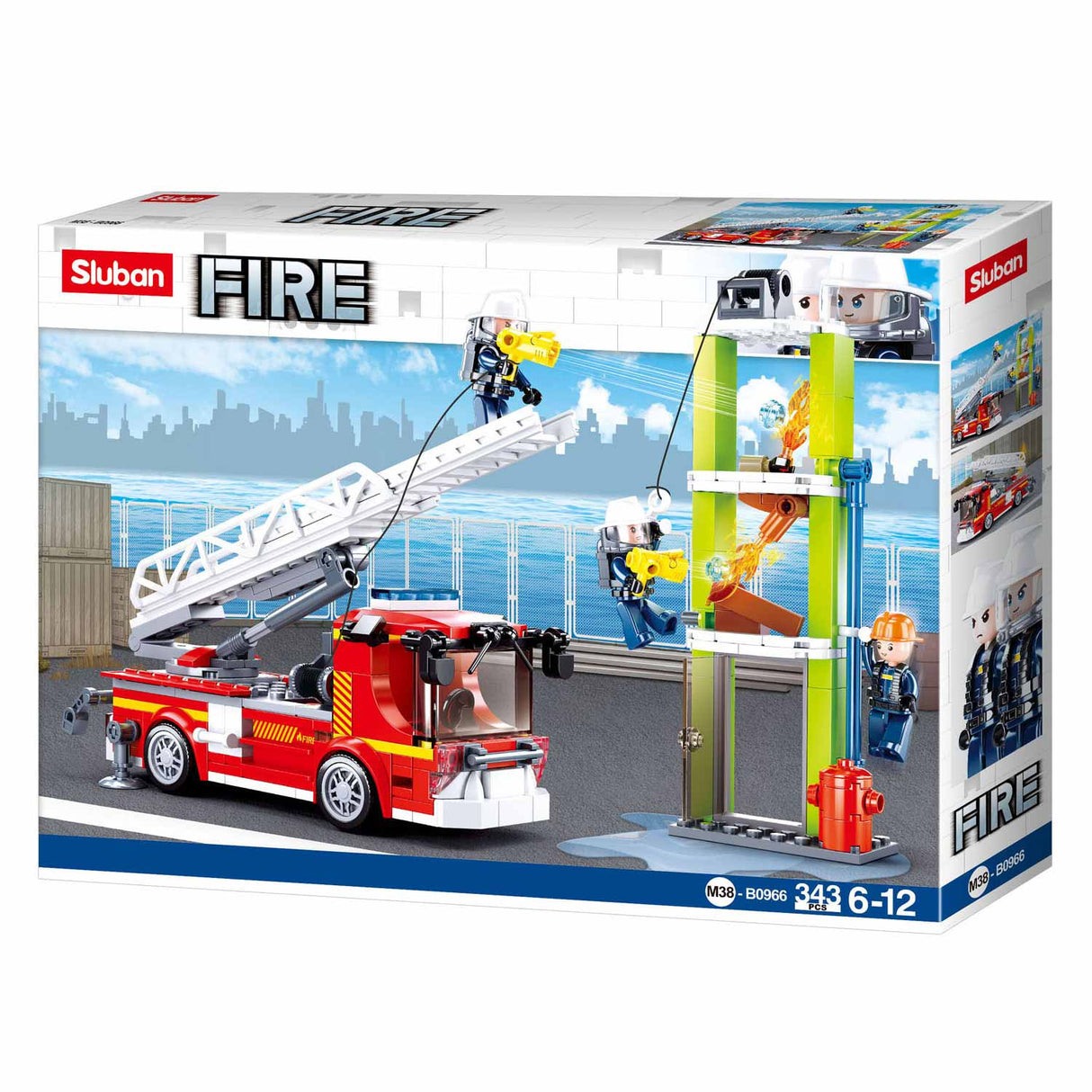 Sluban brandweer ladderwagen oefening