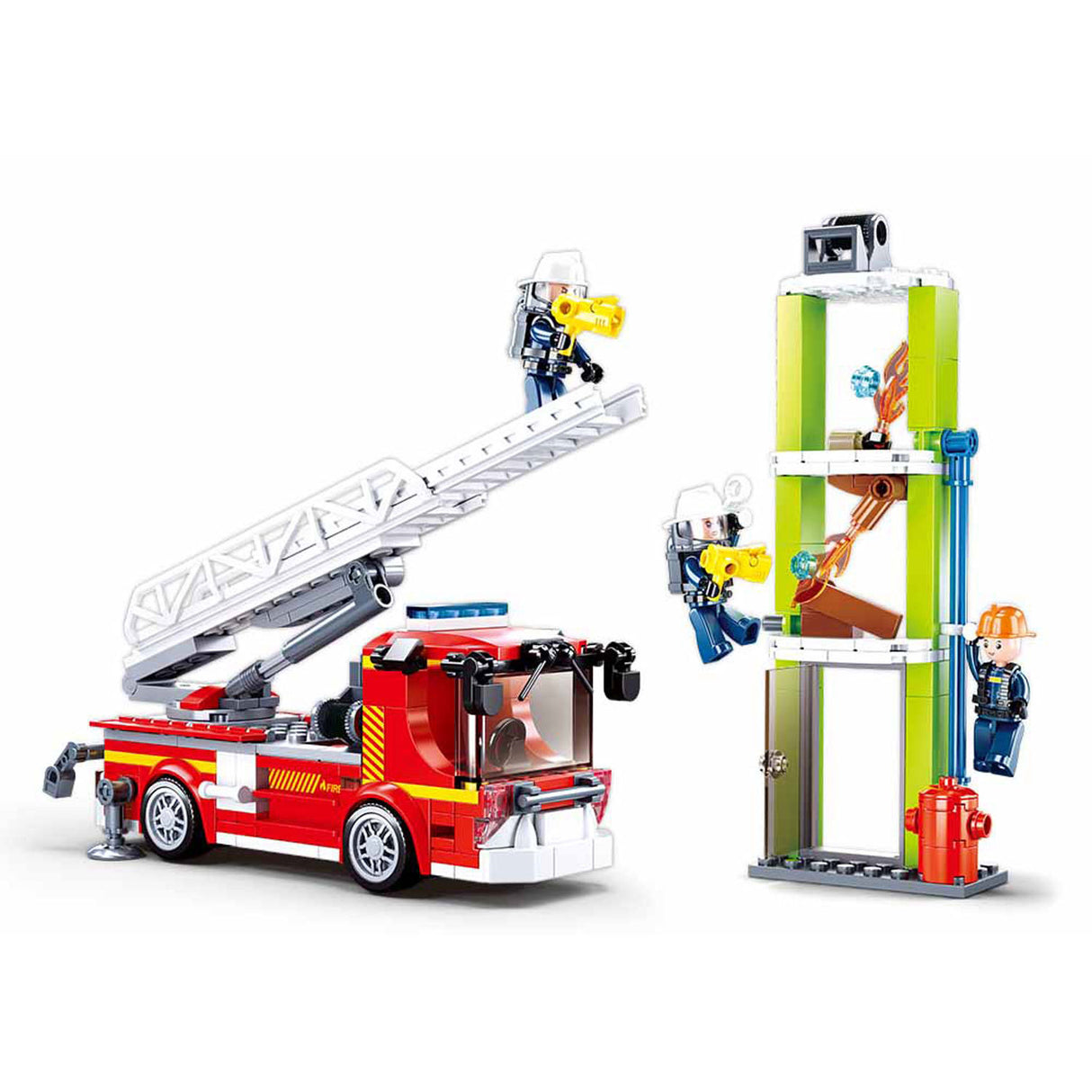 Sluban brandweer ladderwagen oefening