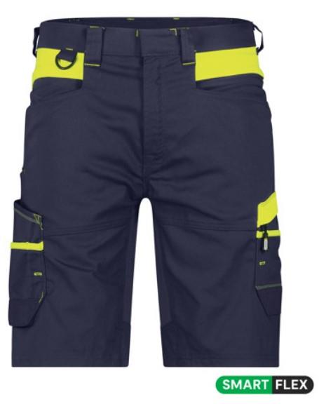 Dassy werkshort manilla nachtblauw fluorgeel 54
