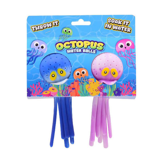 Johntoy splash werp octopus, 2 stuks