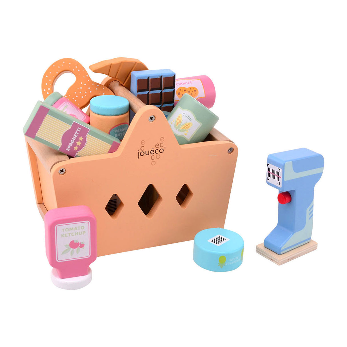 Jouéco - winkelmand met boodschappen én scanner - 17.3 cm