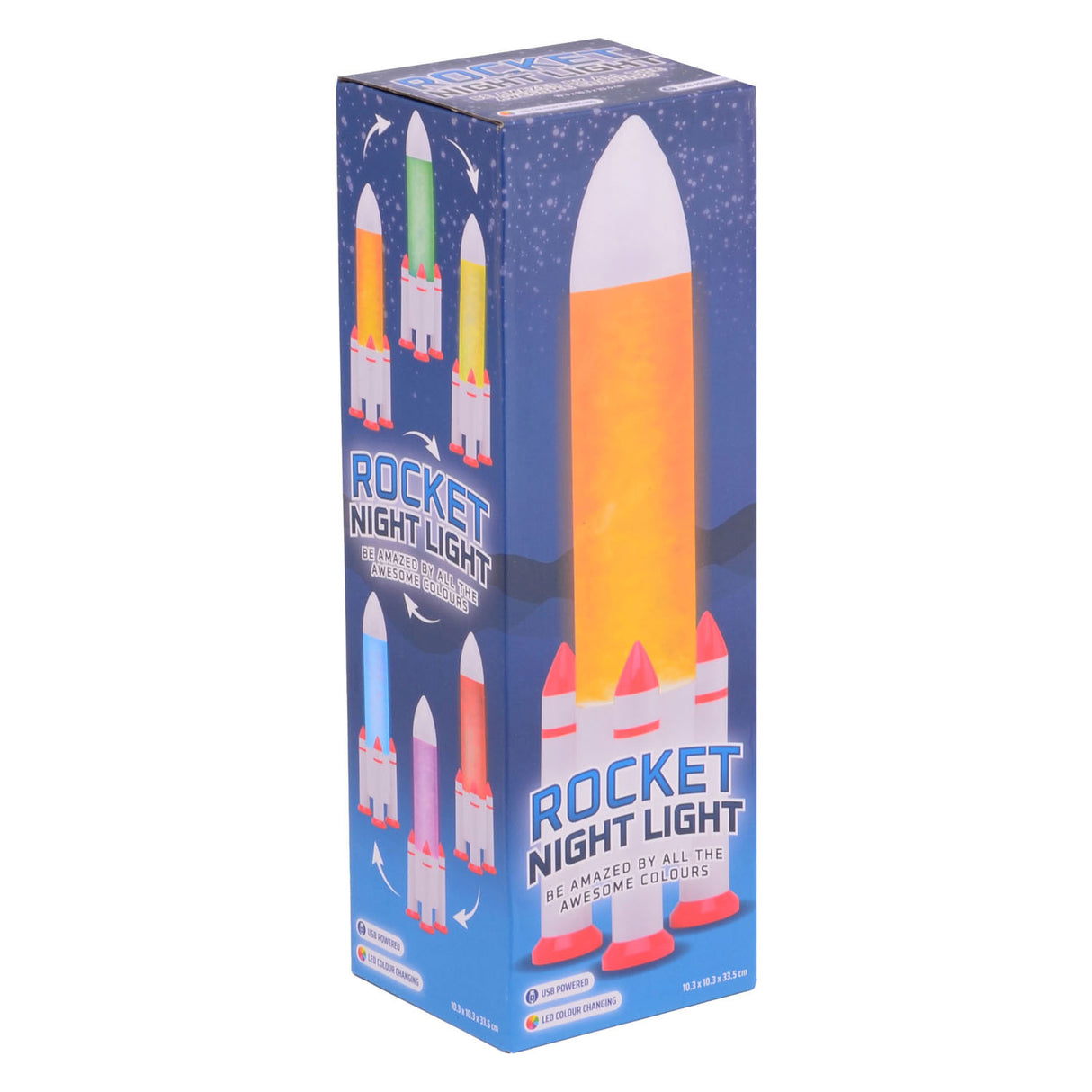 Johntoy raket nachtlamp met usb aansluiting
