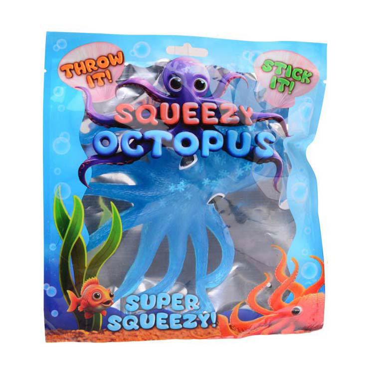Johntoy plakkerige octopus in foliezakje