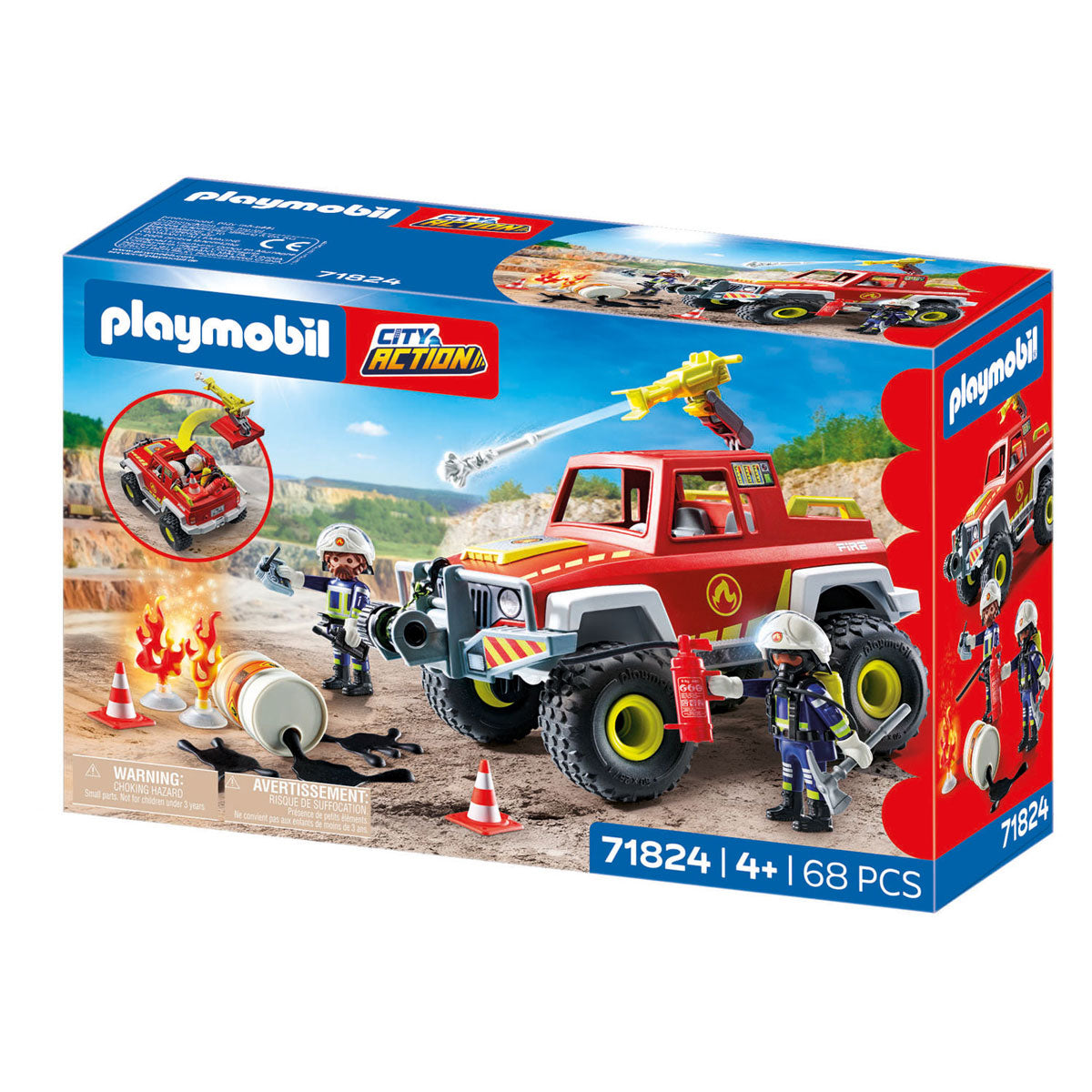 Playmobil action heroes brandweerwagen - 71824