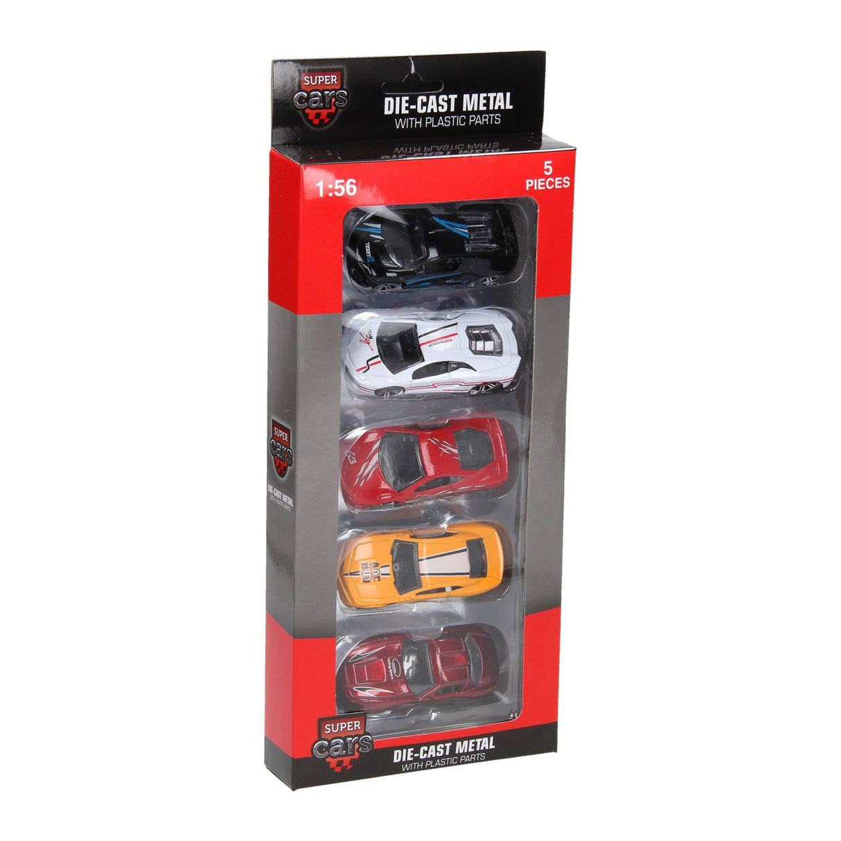 Johntoy super cars 5 stuks die cast auto's in doos