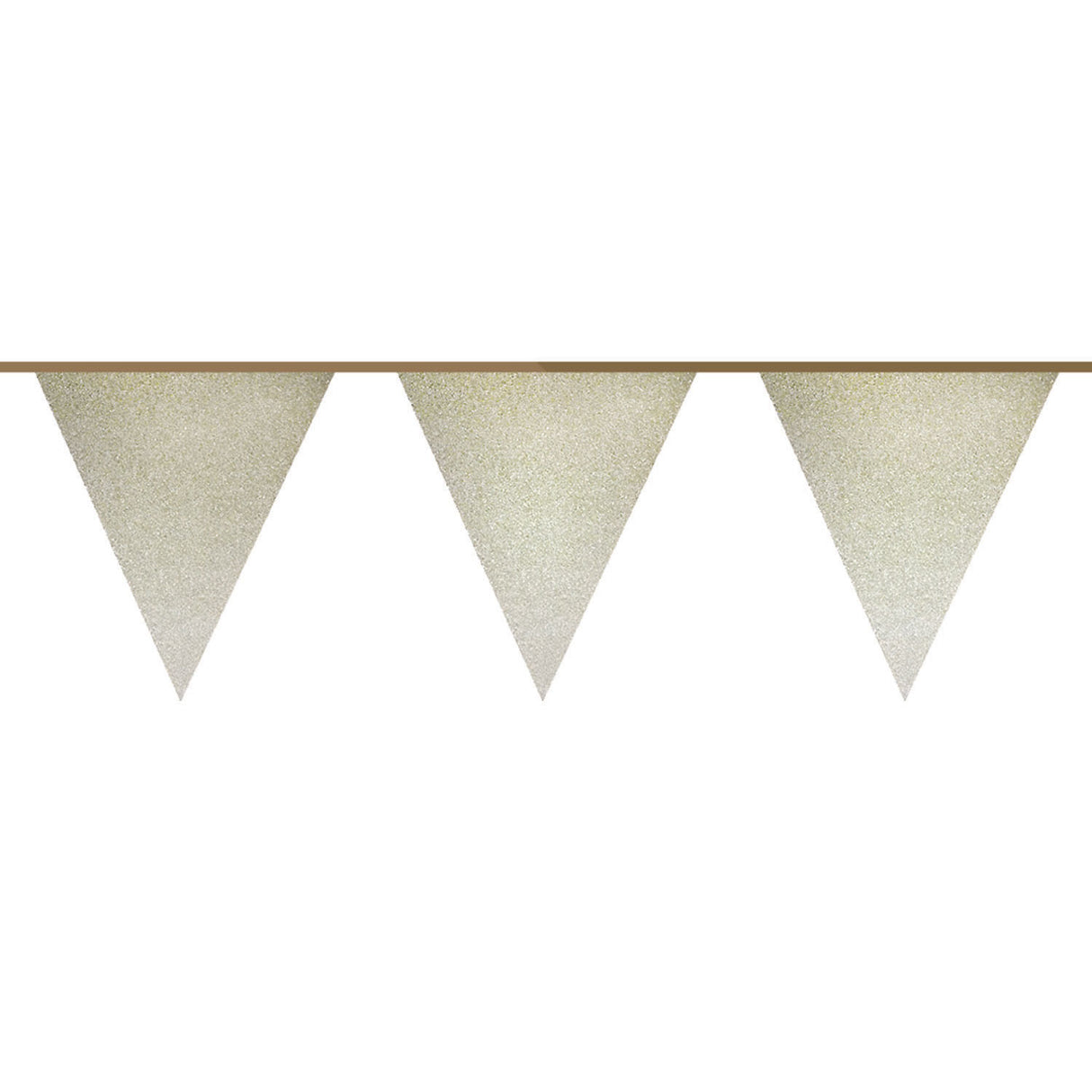 Haza witbaard vlaggenlijn goud glitter, 6mtr.