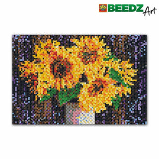 Ses beedz art: strijkkralen zonnebloemen | 2 stuks