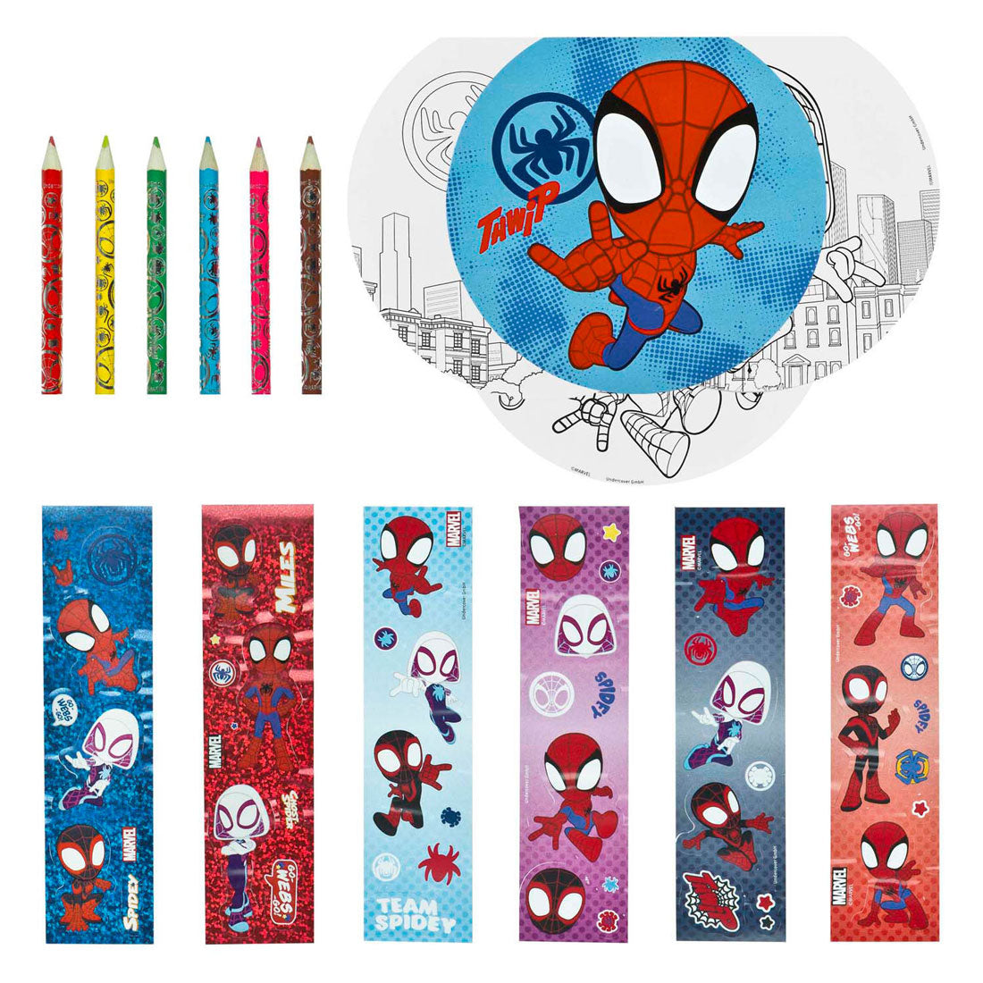 Undercover spidey creatieve kleurset met stickers en kleurboek.